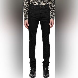 Saint Laurent Men’s 30x33 Skinny Leg Black Stretch Jeans Low Waist Made in Italy